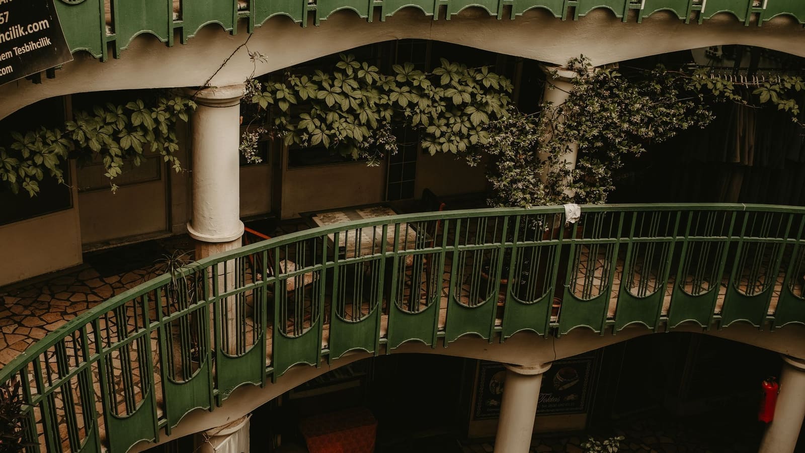 Courtyard terrace with planting in a Model Colony villa