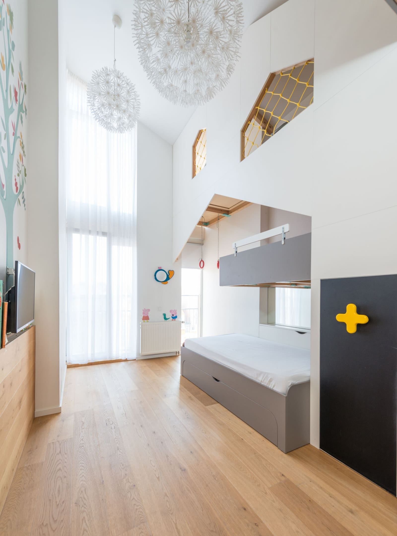 Bedroom with study desk and wardrobe in Pune
