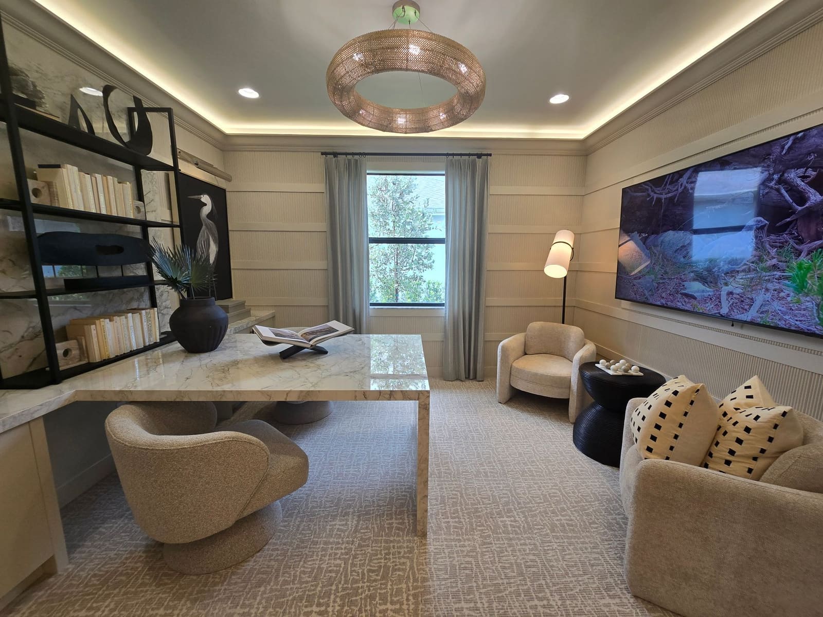 Study room with fold-down guest bed in a Baner apartment