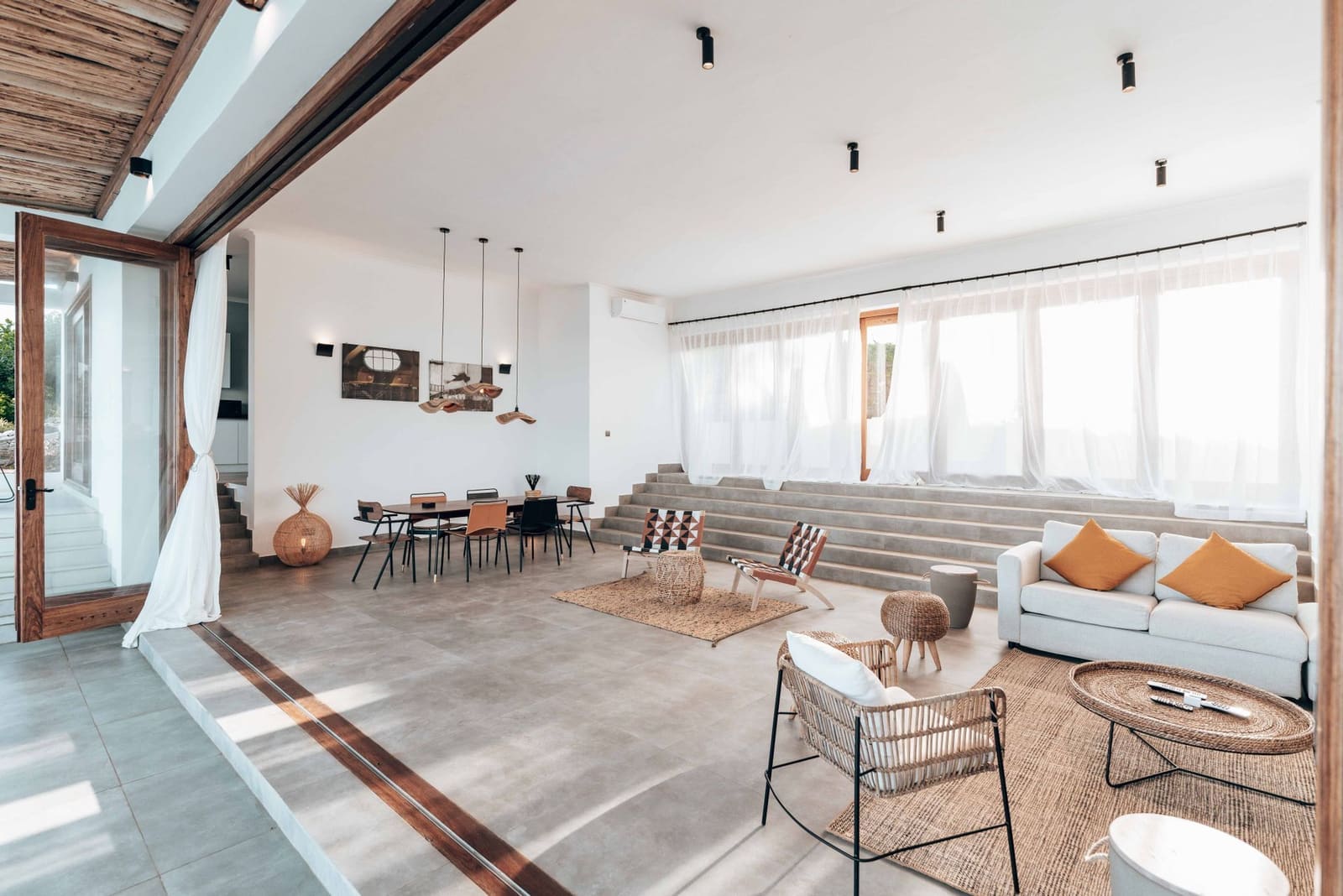 Bungalow living room with custom joinery in Prabhat Road, Pune